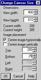 Change the canvas size