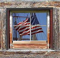 Window looking out to Flag/Ship