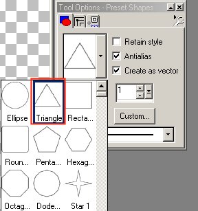 Choose triangle and then rectangle preset shape.