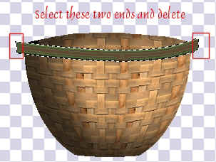 Selecting ends of top trim to delete