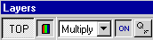 Layer palette after renaming layer as top, and setting blend mode to multiply.