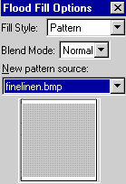 The Flood Fill Options Pattern settings.