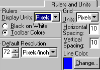 Rulers and Units Preferences.