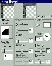 Inner Bevel settings