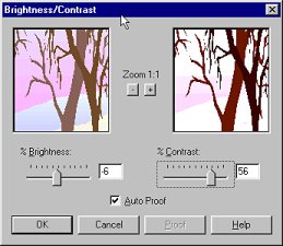 The trees Brightness/Contrast Settings