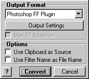 Output format dialog