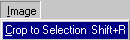 Image > Crop to Selection menu option
