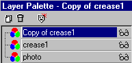 Layer Palette, showing Copy of crease1 layer as the active layer