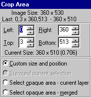 Crop Area dialog box