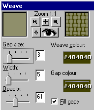 Weave dialog box