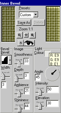 Inner Bevel dialog box