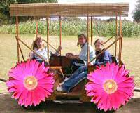 Wagon with flower wheels!