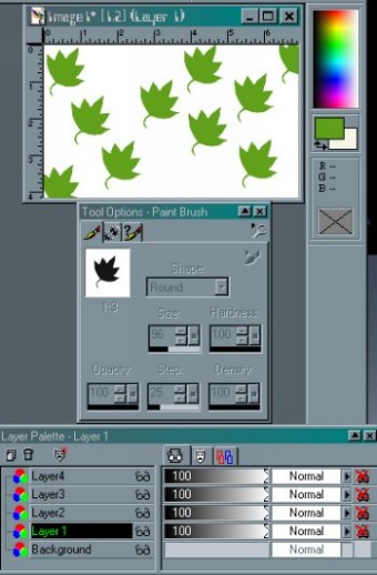 Layer 1 with graphic stamped on