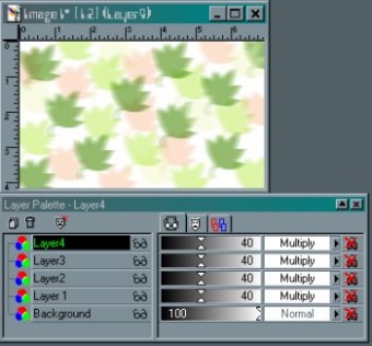 All layers shown with opacity and blend modes adjusted