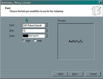 Choosing font for Outlook Stationery